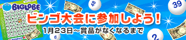 BIGLOBEビンゴ 2012春★1月23日〜賞品がなくなるまで