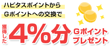 獲得した2%分Gポイントプレゼント