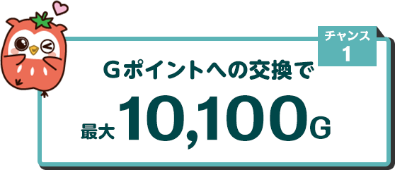 チャンス1 他サービスのポイントをGポイントに交換で最大10,100Gゲットのチャンス!